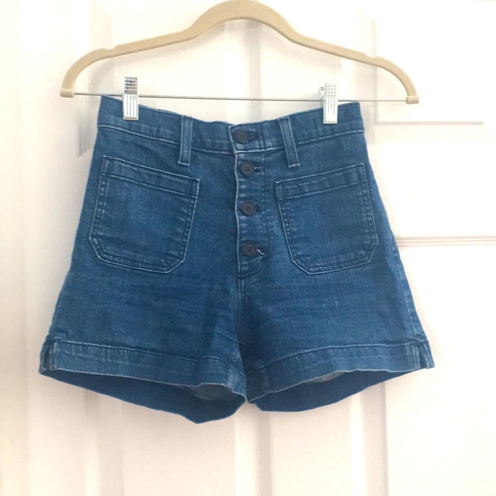 Jcrew high waist button front shorts